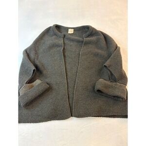 Nude‎ Knit Open Front Cardigan Sweater Size 42 Charcoal Gray
